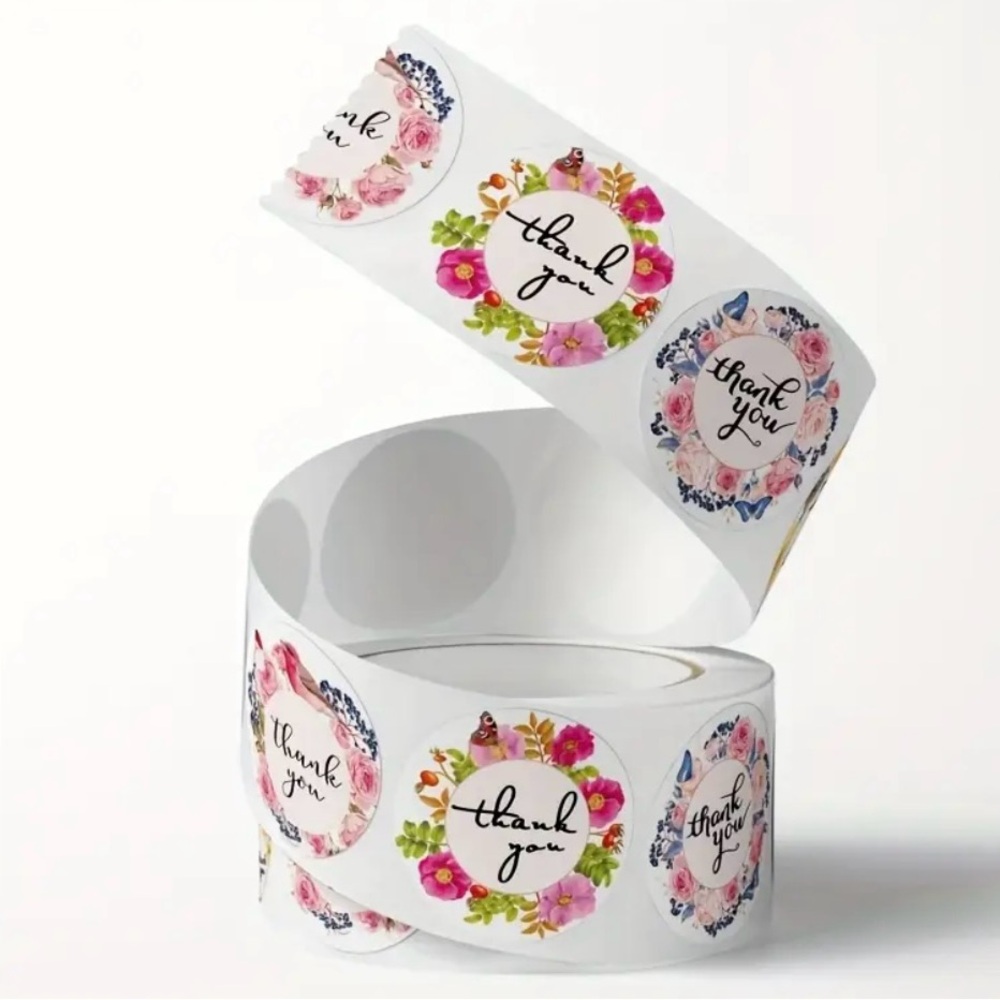 Thank you stickers - floral design - Picture 4 of 4